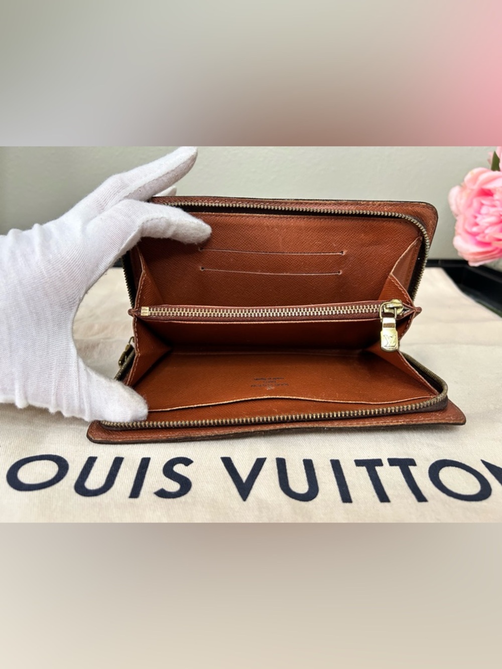 Louis Vuitton Monogram Zip Wallet with Gold Hardware - Picture 8 of 12